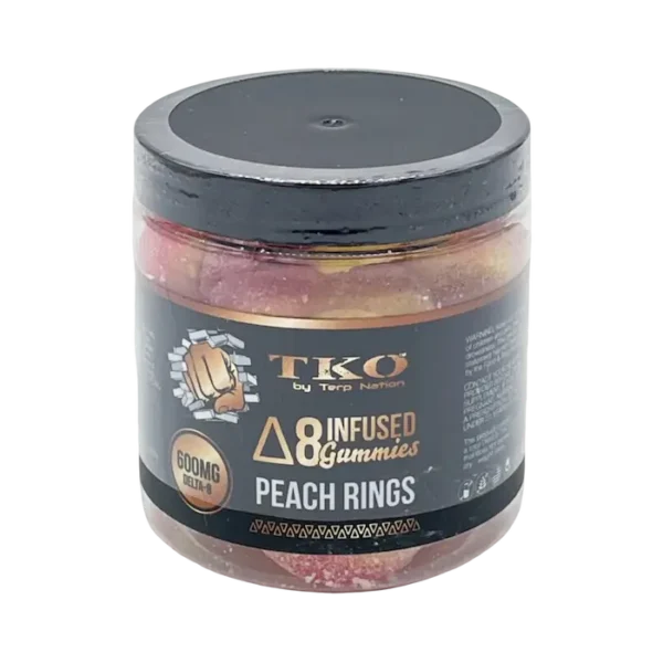 TKO Delta-8 Infused Gummies Peach Rings