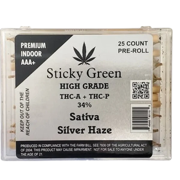 STICKY Green Pre-roll Silver Haze Sativa